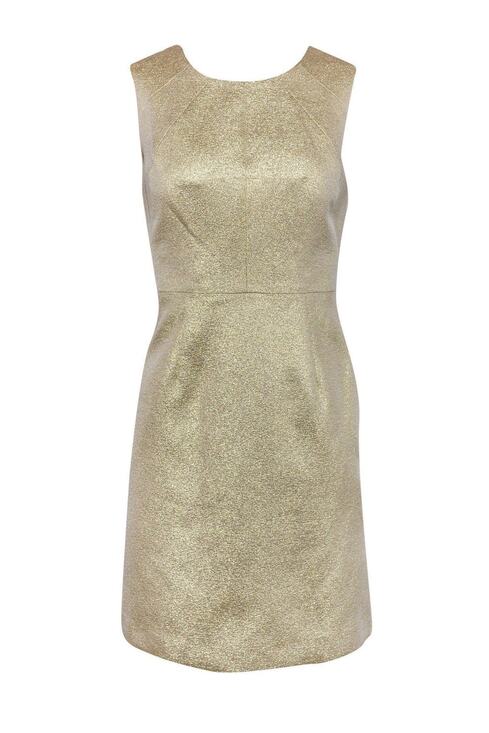 Shoshanna Dresses & Skirts - NWT Shoshanna Gold Metallic Sheath Dress Holiday Cocktail Party Size 8